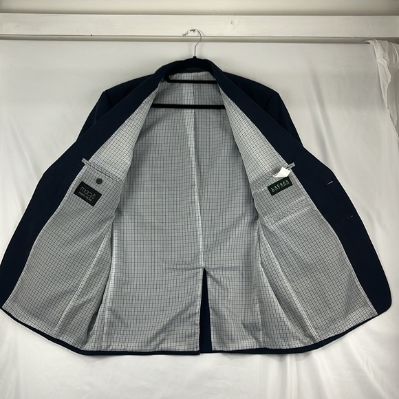 Ralph Lauren Blue Suede-Look Men's Two-Button Sport Coat - Picture 6 of 13